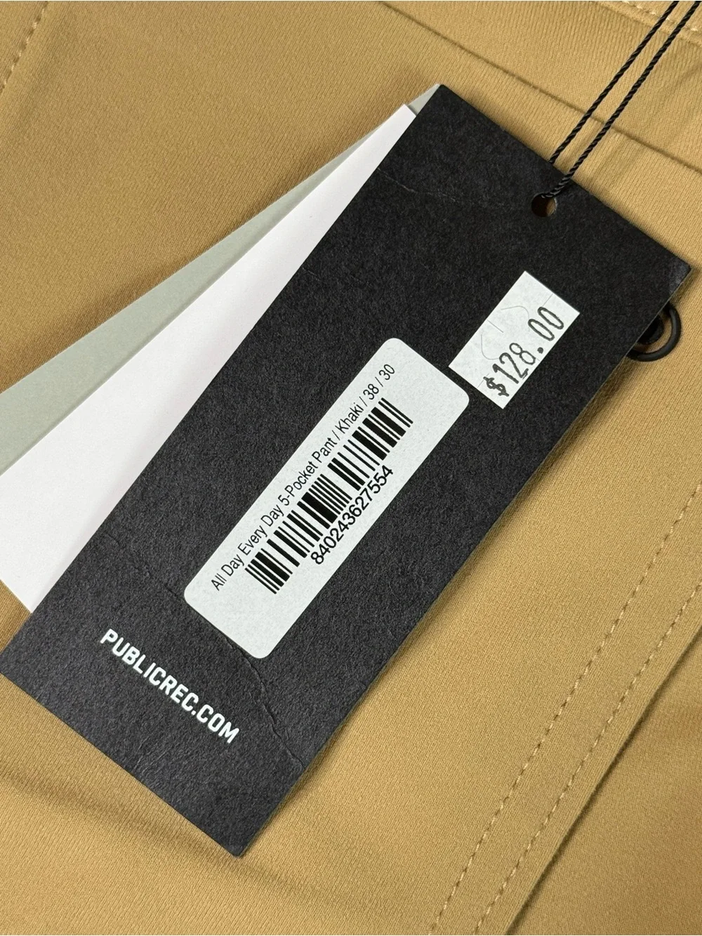 Public Rec All Day Every Day 5-Pocket Pants Khaki Brown Men's Size 38x30